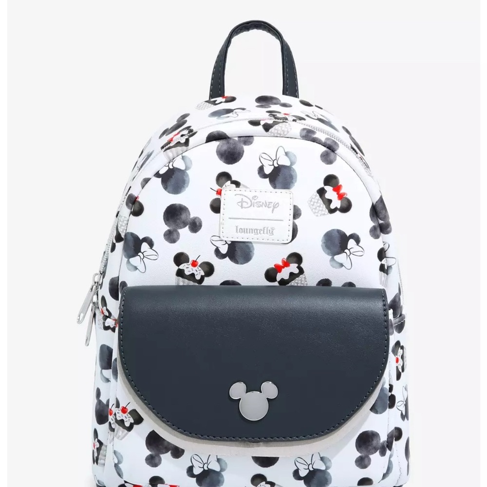 Disney Loungefly Mickey & Minnie Cupcake Heads Mini Backpack New With Tags